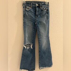 American Eagle Distressed Flare Jeans Size 0